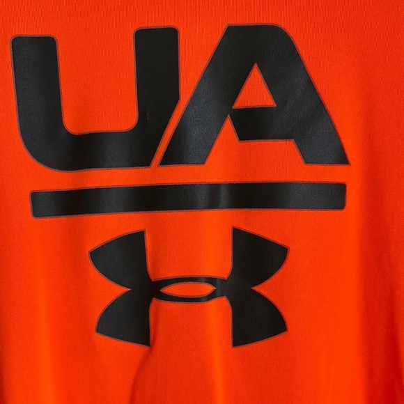 Under Armour Youth NFL Combine Authentic Loose Fit Heat Gear Neon Orange T-Shirt - Picture 2 of 7